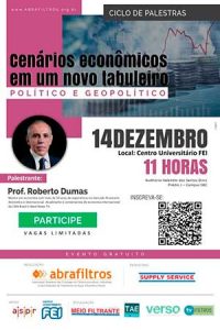 Ciclo de Palestras da Abrafiltros apresenta cenário econômico para 2023