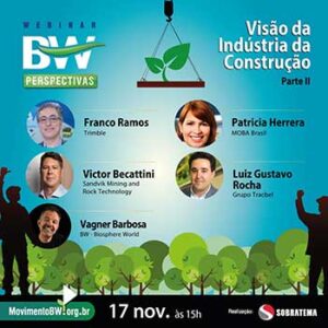 Nesta quinta (17/11), será transmitida segunda parte do BW Perspectivas: Visão da Indústria da Construção