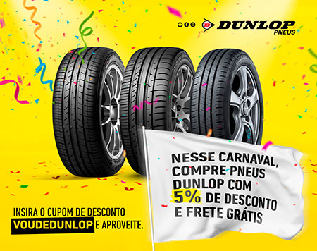 Carnaval com a Dunlop: frete grátis e desconto no site