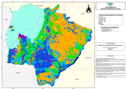 Mapa inédito aponta a capacidade de retenção de água nos solos de Mato Grosso do Sul