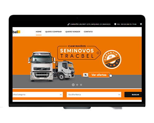 Tracbel lança portal de classificados de máquinas pesadas e caminhões seminovos e usados