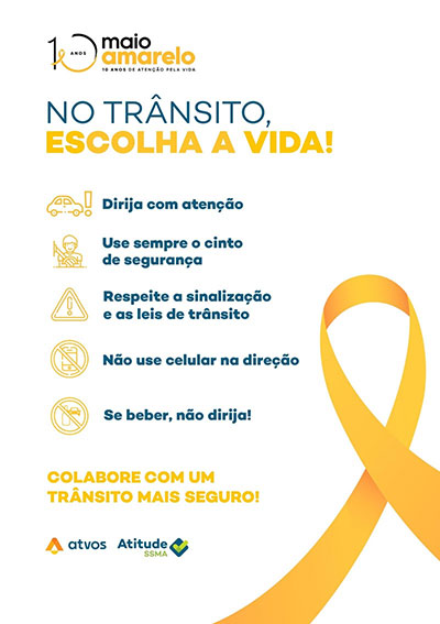 Atvos realiza ações de apoio à campanha “Maio Amarelo”