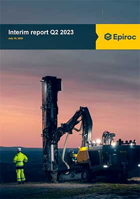 Epiroc anuncia resultados do Q2, com crescimento recorde de receitas.