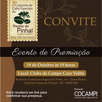 3º Concurso de Cafés Especiais da Região de Pinhal – Prêmio “Aldir Alves Teixeira”