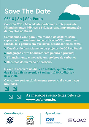 CCS Brasil promove evento sobre mercado de carbono e financiamento de projetos de Captura e Armazenamento de Carbono