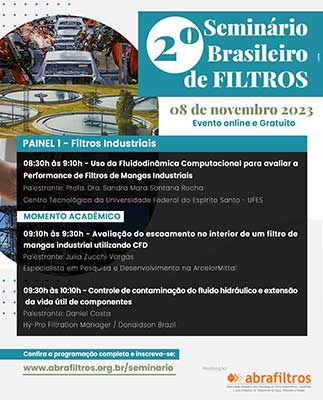 Filtro de manga será um dos destaques no 2º Seminário Brasileiro de Filtros