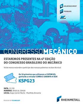 Diversos treinamentos gratuitos serão disponibilizados pela Kolbenschmidt (KS) e Pierburg durante o 6º Congresso Brasileiro do Mecânico