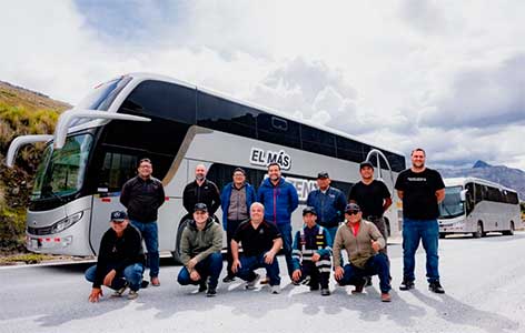 Novos ônibus rodoviários Mercedes-Benz O 500 economizam até 10% de combustível nas elevadas altitudes dos Andes