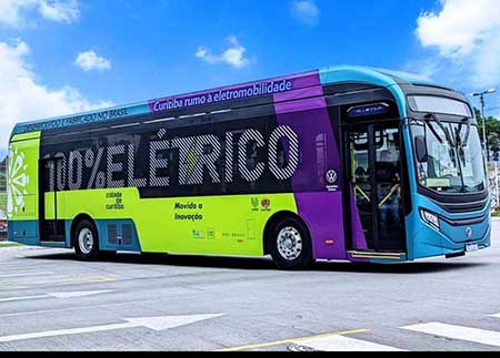 Futuro ônibus elétrico Volkswagen chega a Curitiba