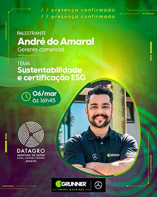 Tecnologia pautada nos pilares ESG das Smart Machines Grunner é solução sustentável que será apresentada no Santander DATAGRO