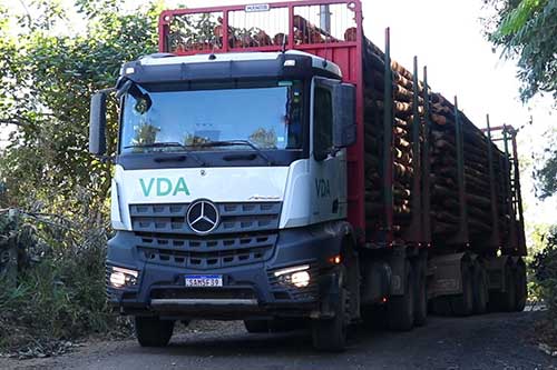 Mercedes-Benz Arocs é a escolha da Transportadora VDA para operação madeireira no interior de São Paulo