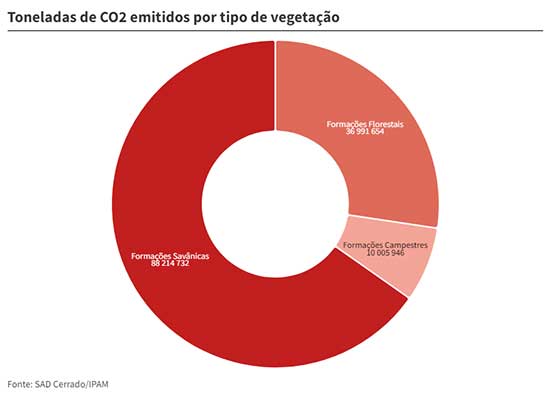 Desmatamento do Cerrado emitiu 135 milhões de toneladas de CO2 desde o início de 2023