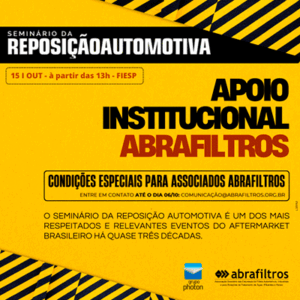  Seminário da Reposição Automotiva terá apoio da Abrafiltros