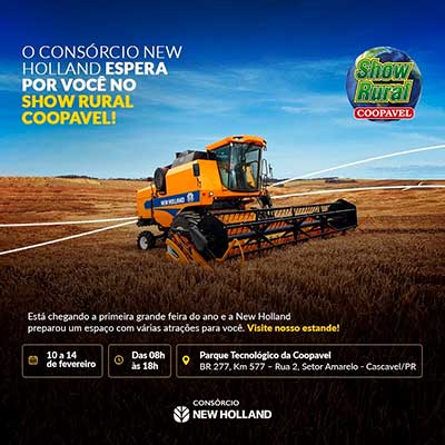 Consórcio New Holland marca presença no Show Rural Coopavel 2025