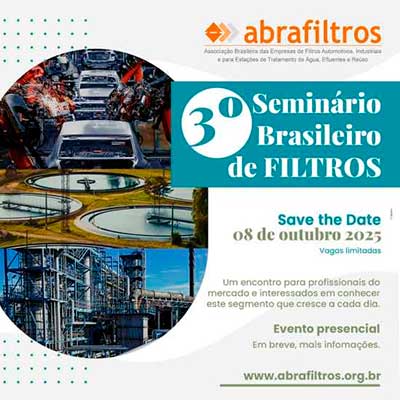 3º Seminário Brasileiro de Filtros acontecerá no dia 08 de outubro