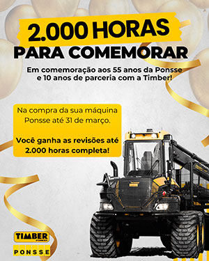 Ponsse celebra 55 anos de história e 10 anos de parceria com a Timber com campanha especial para seus clientes