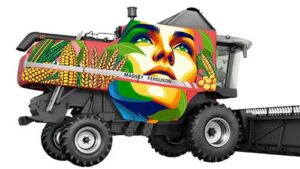 Massey Ferguson une arte e agricultura com pintura ao vivo de colheitadeira na Agrishow 2025