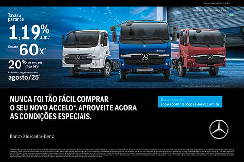 Mercedes-Benz oferece taxas a partir de 0,95% a.m. para financiamento de caminhões extrapesados Actros Evolution on-road e Arocs off-road