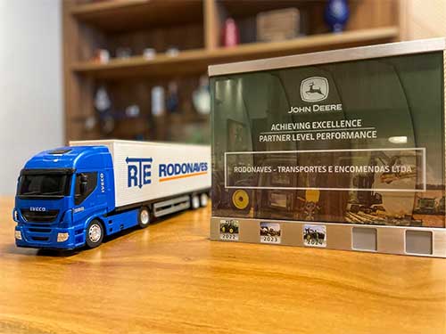 Rodonaves é reconhecida no programa Achieving Excellence da John Deere pelo sétimo ano consecutivo
