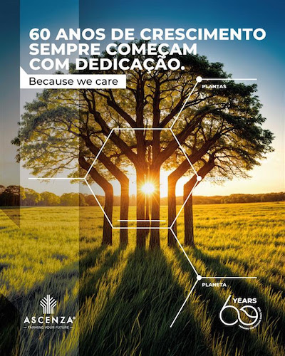 Ascenza celebra 60 anos com o compromisso de cuidar do futuro da agricultura