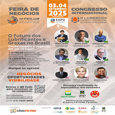 Cadeia produtiva de lubrificantes e graxas reunida na FEILUB e LUBESCON/2025