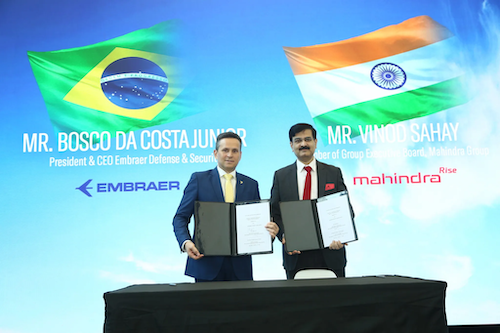 Embraer e o Grupo Mahindra firmam aliança estratégica para introduzir o C-390 Millennium na Índia