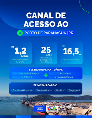 Consórcio CCGC vence leilão e vai investir R$ 1,22 bilhão no canal de acesso do Porto de Paranaguá