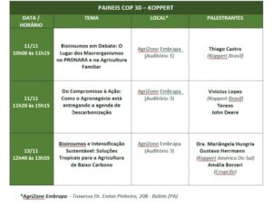 Koppert marca presença na COP 30 com agenda sobre descarbonização e bioinsumos