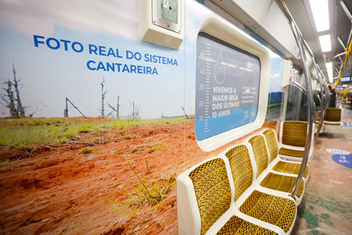 Governo de SP leva imagens reais do Cantareira ao metrô para conscientizar sobre consumo racional de água
