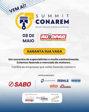 CONAREM promove Summit gratuito durante a AUTOPAR 2026 para atualização técnica e estratégica dos profissionais de retíficas de motores