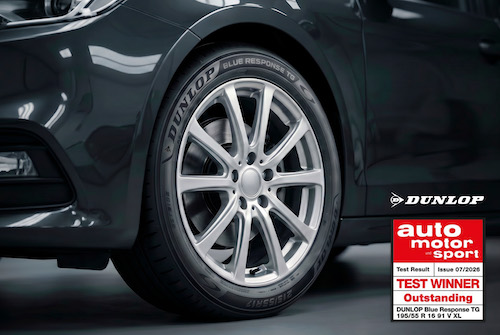 Pneu da Dunlop conquista 1º lugar em teste de prestigiada revista automotiva europeia