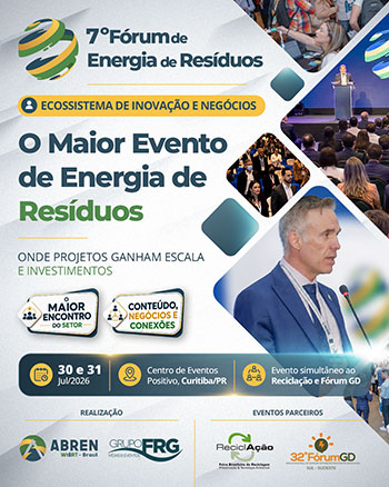 A ABREN – Associação Brasileira de Energia de Resíduos, em parceria com o Grupo FRG Mídias & Eventos, realizará a 7ª edição do Fórum de Energia de Resíduos, dias 30 e 31 de julho, no Centro de Eventos Positivo – Barigui, em Curitiba/PR.