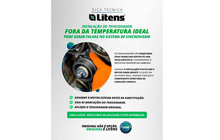 Dica técnica Litens: Instalação do tensionador fora da temperatura ideal pode gerar falhas no sistema de sincronismo