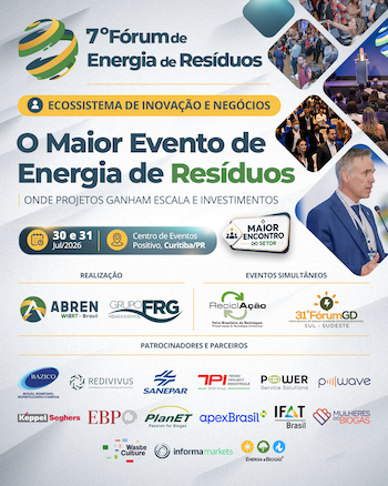 A ABREN – Associação Brasileira de Energia de Resíduos, em parceria com o Grupo FRG Mídias & Eventos, realizará a 7ª edição do Fórum de Energia de Resíduos, dias 30 e 31 de julho, no Centro de Eventos Positivo – Barigui, em Curitiba/PR.