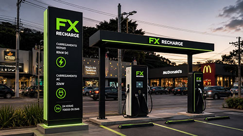  Atibaia receberá a primeira unidade da FX Recharge, nova rede premium de recarga para veículos elétricos