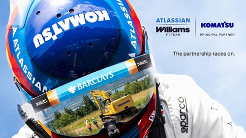 Komatsu e Atlassian Williams F1 Team ampliam parceria global 