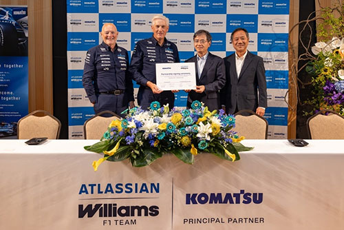 Komatsu e Atlassian Williams F1 Team ampliam parceria global 